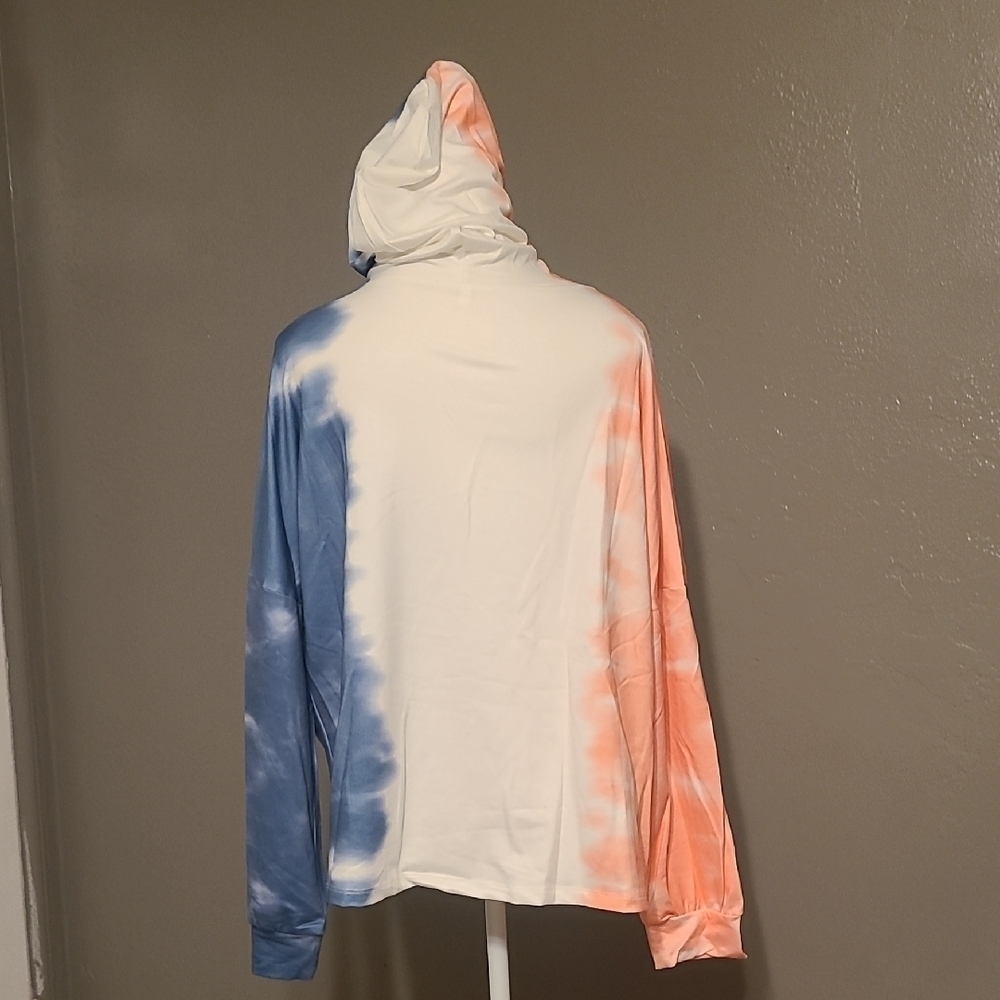 Tie-Dye Comfy Verstile Hooded Womens Sweatshirt NWOT Large No Pockets - Picture 2 of 9